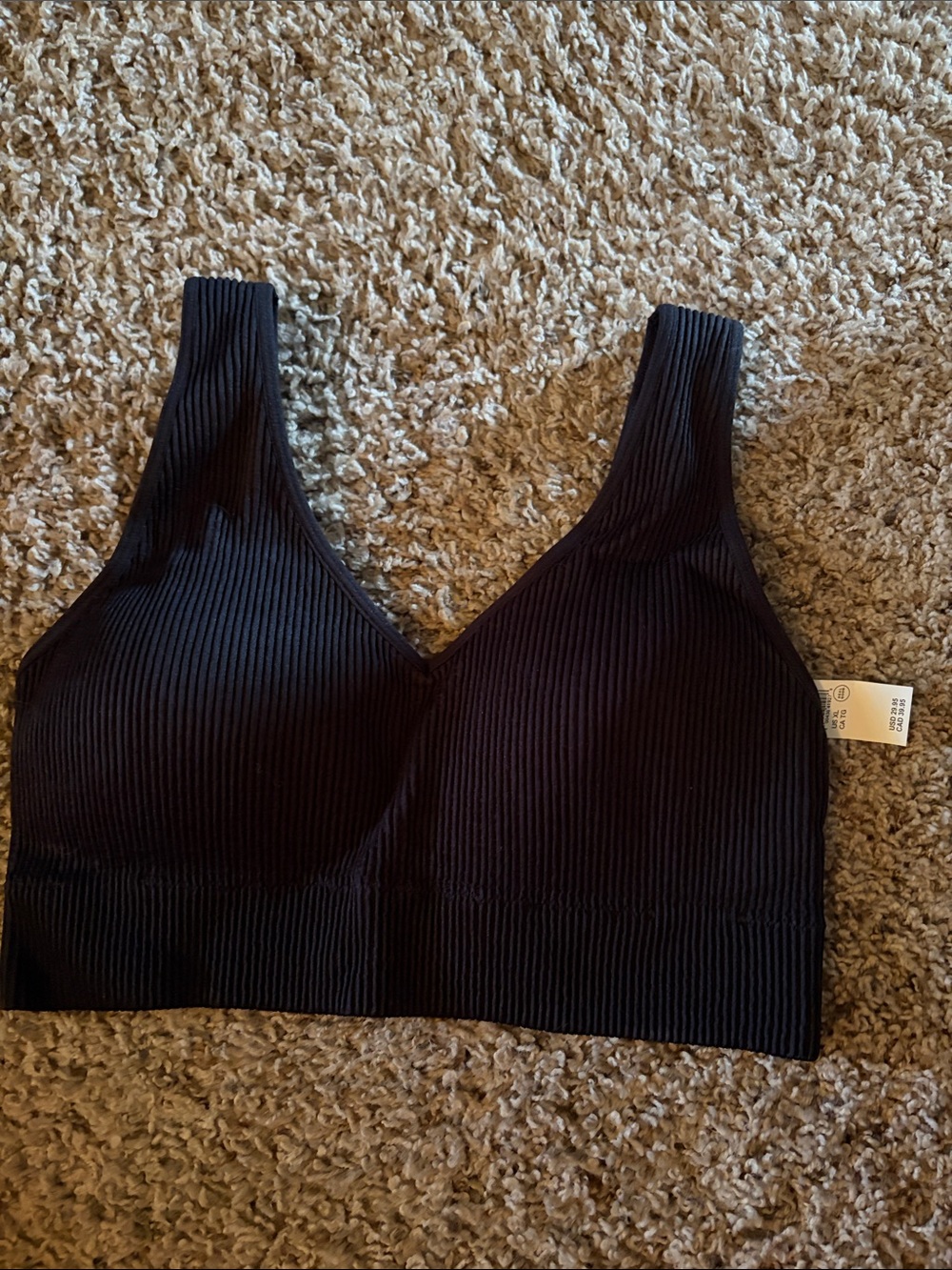 aerie Ribbed Black Wireless Bralette